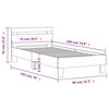 vidaXL Bedframe met hoofdbord bewerkt hout grijs sonoma 75x190 cm