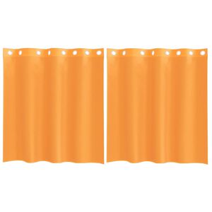 vidaXL Gordijnen voile met doorvoertules 2 st 140x140 cm oranje