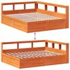 vidaXL Bed met boekenkast zonder matras grenenhout wasbruin 150x200 cm