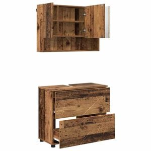 vidaXL Badkamermeubelset 2 st Oud Hout 76,5 x 35 x 64 cm