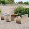 vidaXL Tuin Sofa Set met kussen 8 pcs Beige en Licht Grijs poly rattan