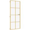 vidaXL Binnendeur smal 93x201,5 cm gehard glas en aluminium goudkleur