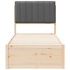 vidaXL Bedframe met Gevoerd Hoofdgedeelte Donkergrijs 75 x 190 cm