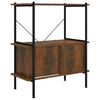 vidaXL Opbergrek 3-laags met kast 80x40x92 cm staal en bewerkt hout