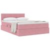 vidaXL Opslag bed met matras met hoofdeinde Roze 140 x 200 cm Fluweel