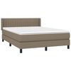 vidaXL Boxspring met matras stof taupe 140x200 cm