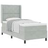 vidaXL Boxspringbed met hoofdeinde Lichtgrijs 90 x 190 cm Fluweel