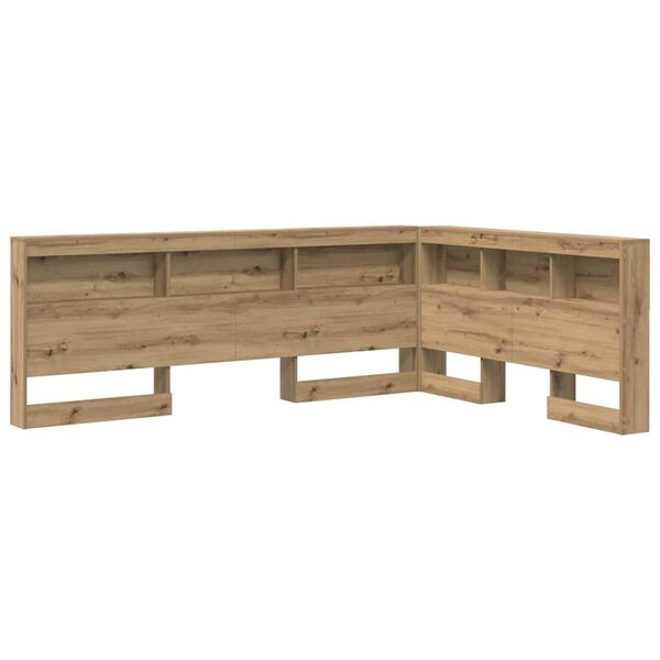 vidaXL Opberghoofdbord met plank Artisan Eiken 140 cm Bewerkt hout