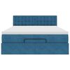 vidaXL Ottoman bed met matras en LED's 140x190cm fluweel donkerblauw