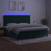 vidaXL Boxspring met matras en LED fluweel donkergroen 200x200 cm