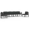 vidaXL 6-delige Loungeset met kussens aluminium antracietkleurig