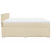 vidaXL Boxspring met matras stof cr&egrave;mekleurig 200x200 cm