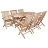 vidaXL Tuinmeubelset 7 st Naturel Massief Teakhout