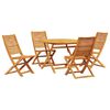 vidaXL Tuin eettafelset 5 pcs Bruin Massief Acaciahout