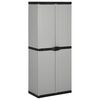 vidaXL Tuinkast met 3 schappen 68x40x168 cm grijs en zwart