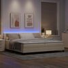 vidaXL Boxspring bed met matras met LED Cr&egrave;me 200 x 200 cm Stof