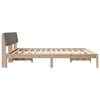 vidaXL Bedframe Bruin en taupe 200 x 200 cm Massief grenenhout