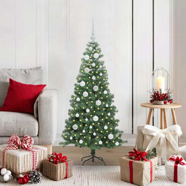 vidaXL Kerstboom met 150 LED met standaard Groen 120 cm PVC