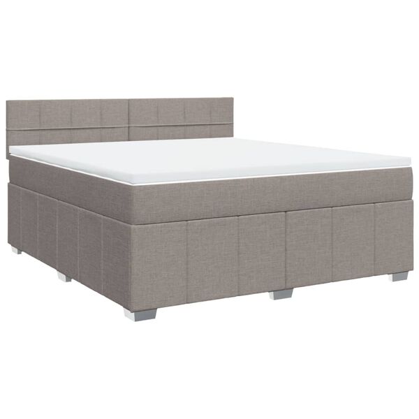 vidaXL Boxspring met matras stof taupe 180x200 cm