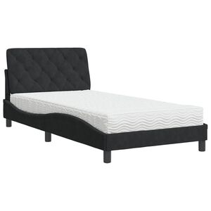 vidaXL Bed met matras fluweel zwart 100x200 cm