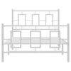 vidaXL Bedframe met hoofd- en voeteneinde metaal wit 100x200 cm