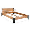 vidaXL Bedframe massief acaciahout en staal 193x203 cm
