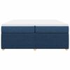 vidaXL Boxspring met matras stof blauw 200x200 cm