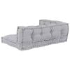 vidaXL Pallet Sofa Kussen 3 pcs Grijs 120 x 80 x 38 cm Stof