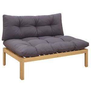 vidaXL Midden Sofaset Licht Acacia en Donker Grijs Acaciahout