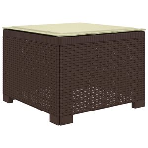 vidaXL E&eacute;npersoons Tuinbank met Kussen Rattan Look PP Bruin