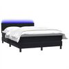 vidaXL Boxspring met matras en LED fluweel zwart 160x220 cm
