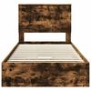 vidaXL Opslag bed met lade Gerookt eiken 100 x 200 cm Bewerkt hout