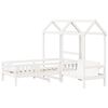vidaXL Kinderbed met huisje en bankje massief grenenhout wit 100x200cm