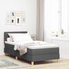 vidaXL Boxspringbed met matras Donkergrijs 90 x 200 cm Stof