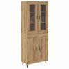 vidaXL Hoge kast 2 pcs Artisan Eiken 69,5 x 34 x 180 cm Bewerkt hout