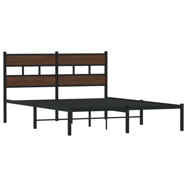 vidaXL Bedframe met hoofdbord zonder matras bruin eiken 160x200 cm