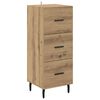 vidaXL Dressoir artisanaal eikenkleurig 34 x 34.5 x 90 cm Bewerkt hout