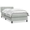 vidaXL Boxspring met matras fluweel lichtgrijs 90x220 cm