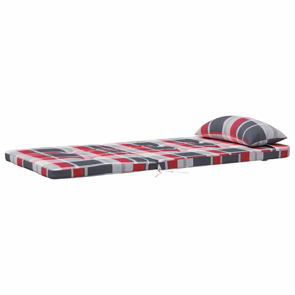 vidaXL Stoelkussens 2 pcs Rood Ruit 58 x 77 x 4,5 cm Oxford Stof