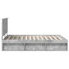 vidaXL Bedframe met hoofdeinde Beton 160 x 200 cm Massief grenenhout