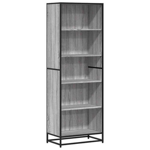 vidaXL Boekenkast 60x35x170,5 cm bewerkt hout grijs sonoma eikenkleur