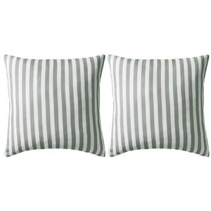 vidaXL Buitenkussens 45x45 cm gestreept grijs 2 st