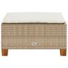 vidaXL Tuinkruk met kussen 63,5x56x32 cm poly rattan beige