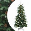 vidaXL Kunstkerstboom met kerstbal 150 cm 150 LED's Warmwit PE & PVC