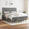vidaXL Boxspring met matras stof donkergrijs 180x200 cm