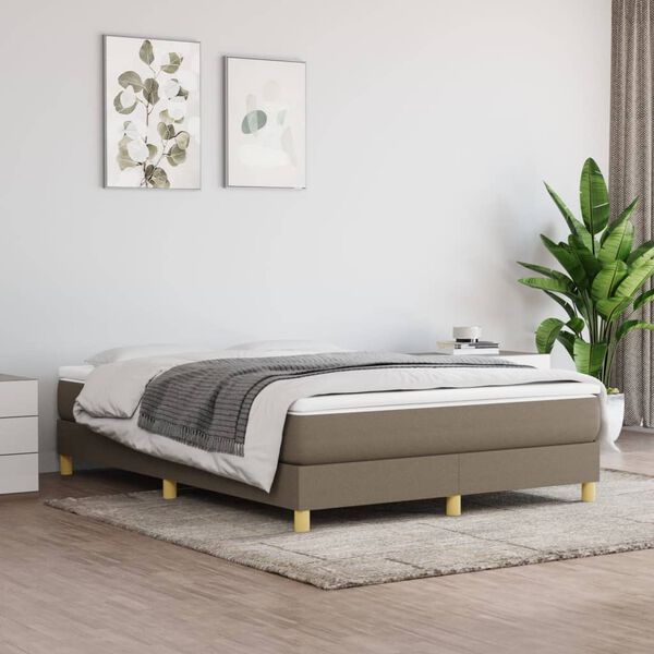 vidaXL Boxspring bed stof taupe 140x190 cm