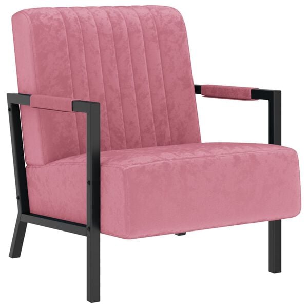 vidaXL Fauteuil fluweel roze