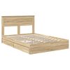 vidaXL Opslag bed met lade Sonoma Eiken 150 x 200 cm Bewerkt hout