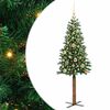 vidaXL Slanke Kerstboom Groen 150 cm PVC en massief dennenhout