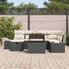 vidaXL Tuin Sofa Set 7 pcs Zwart poly rattan